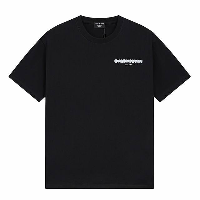 Balenciaga 1917 covered Lolgo print short sleeves Made of 230g double yarn fabri