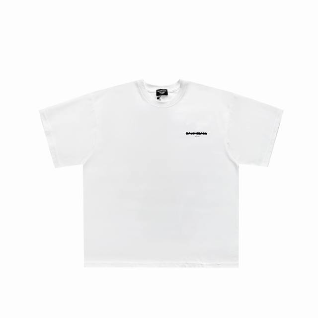 Balenciaga solid color logo letter tape print loose round neck short sleeve T-sh