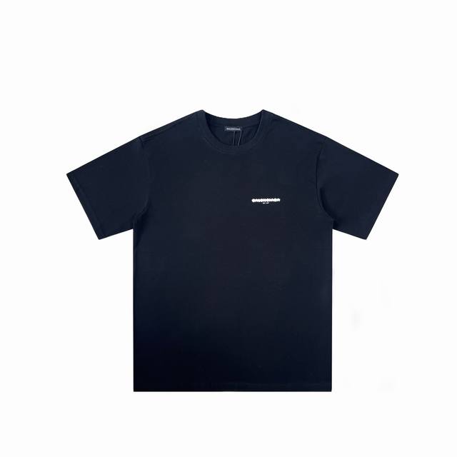 Balenciaga Ss new tape-blocked letter logo short sleeves - Made of 230g double y