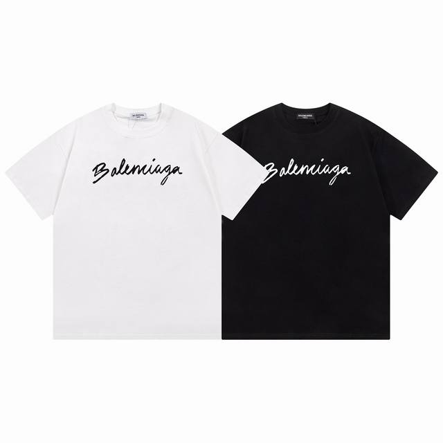 Balenciaga Balenciaga handwritten letter logo print short sleeves unisex style a