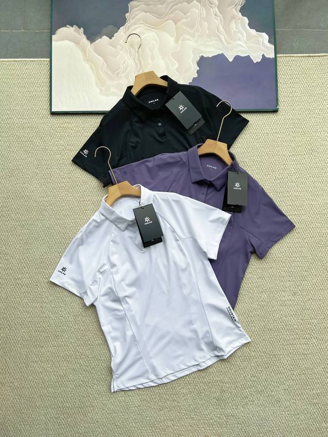 Official Kaleshi Women's Sunscreen Short-sleeved Polo Shirt Golf Cool Ice Silk Q