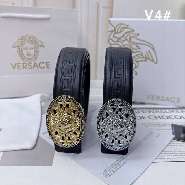 Versace leather belt, classic leather belt for men, must-have for fashion matchi