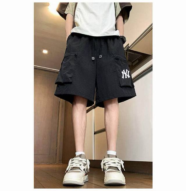 New Mlb summer solid color couple casual small label sports shorts, comfortable,
