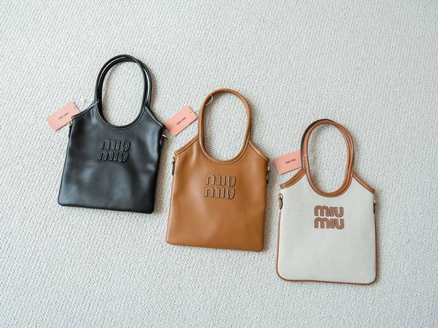 Top version imported synthetic leather Miumiu Miu Miu Mini Tote Ivy Series Mini