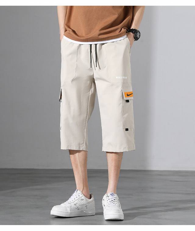 Nike 25Ss new three-color high-quality casual thin workwear three-quarter pants