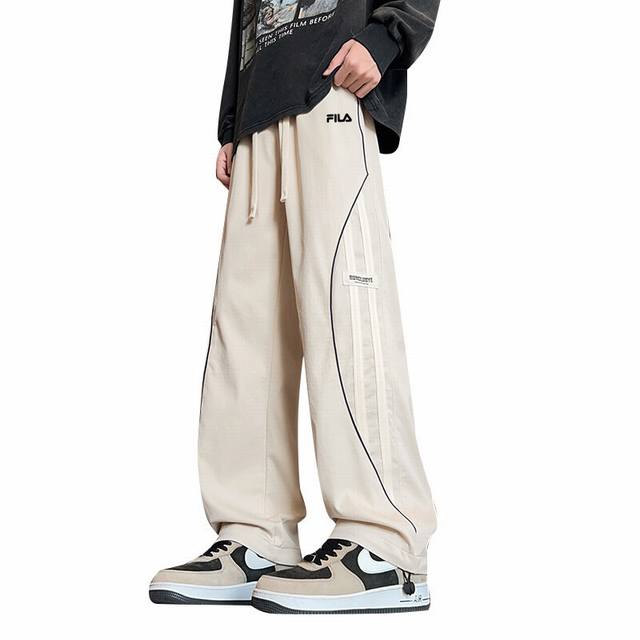 Fila summer new solid color casual ice silk pants silicone version, versatile mo