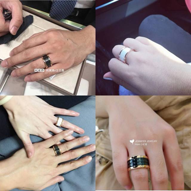 Bvlgari Black Ceramic Wide Couple Ring, the highest version! Cnc carved ring! Se