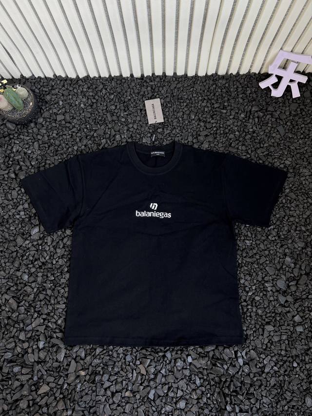 Balenciaga American high street Gothic brand letter logo loose casual drop shoul