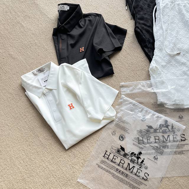 Hermes, 25Ss new summer men's business casual short-sleeved three-magnet conceal