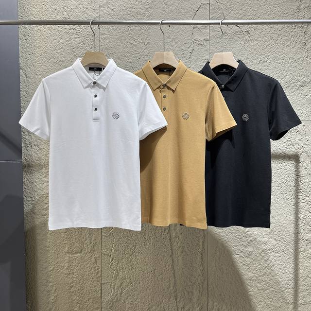 Roberto Calal*IRoberto Cavalli 2025 autumn new lapel T-shirt Polo shirt High-end