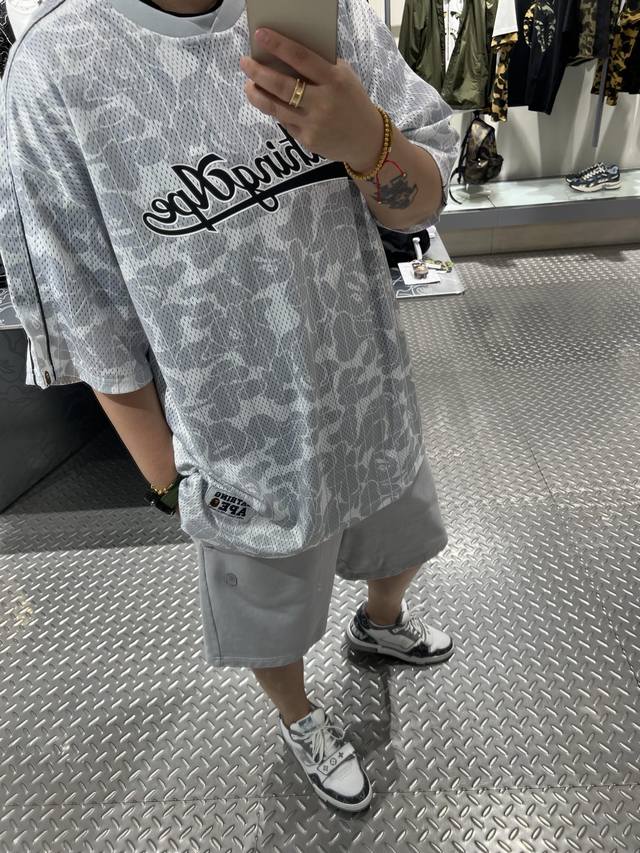 Original quality Bape ape head retro distressed heavy washed shorts Bape25Ss ape