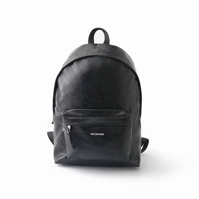 Balenciaga new logo waxed leather school bag backpack Size: 34.8*47*19.81Cm Dust