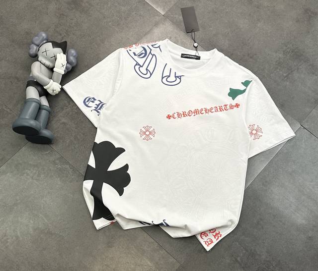 Trendy brand Chromehearts Chromehearts full print round neck short-sleeved T-shi