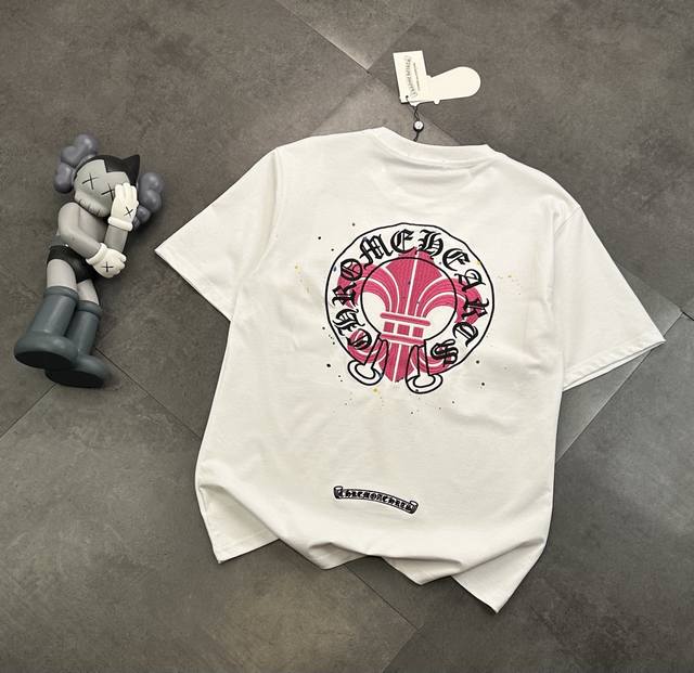 Trendy brand Chromehearts Chromehearts embroidered round neck short-sleeved T-sh
