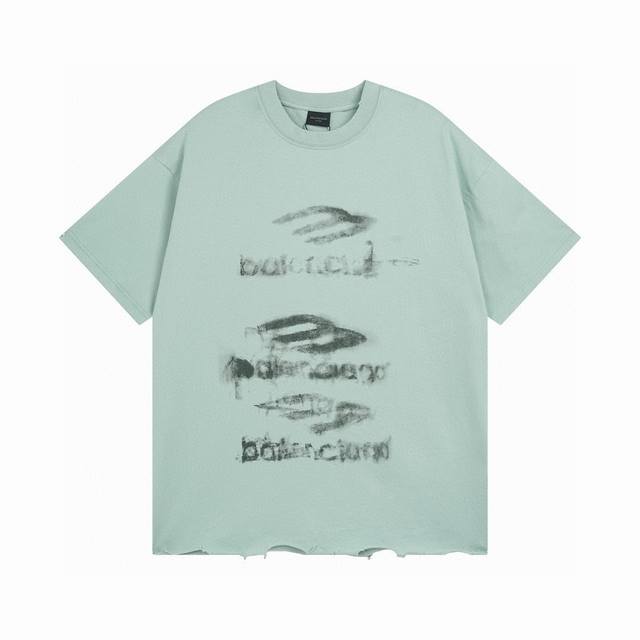 Balenciaga 2025 Ss front and back blurred patterns white ink direct injection wa
