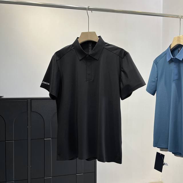 for Lululemon Men's Outdoor Quick-Drying Seamless Lapel Polo Shirt Material: Sea