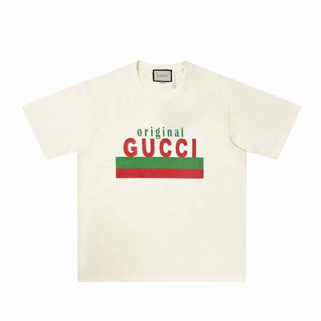 Gucci's latest printed short-sleeved T-shirt - Fabric: 240g double-yarn high-den