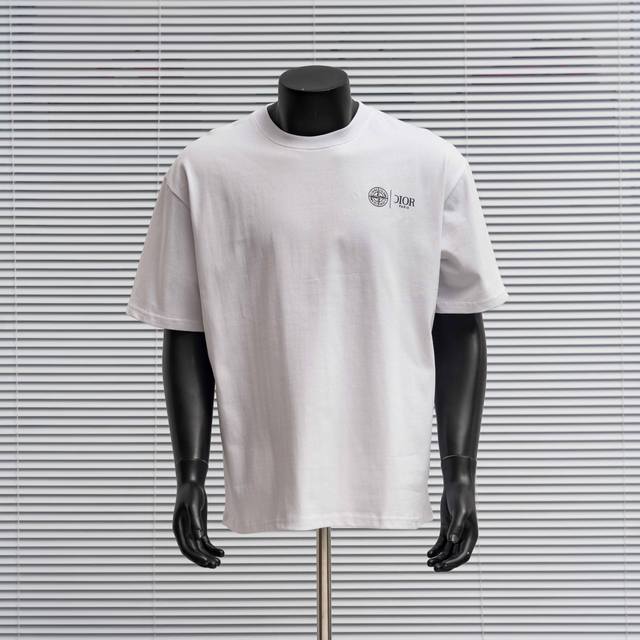 Dior X Stone Island Cd 25Ss joint front and back crosshair printed short-sleeved
