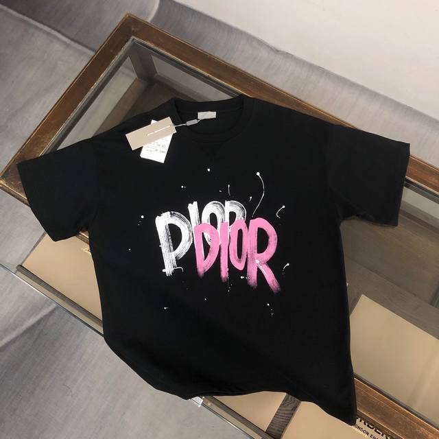 Cdior Dior 24Ss counter same style round neck short sleeve T-shirt ~ ~ chest con