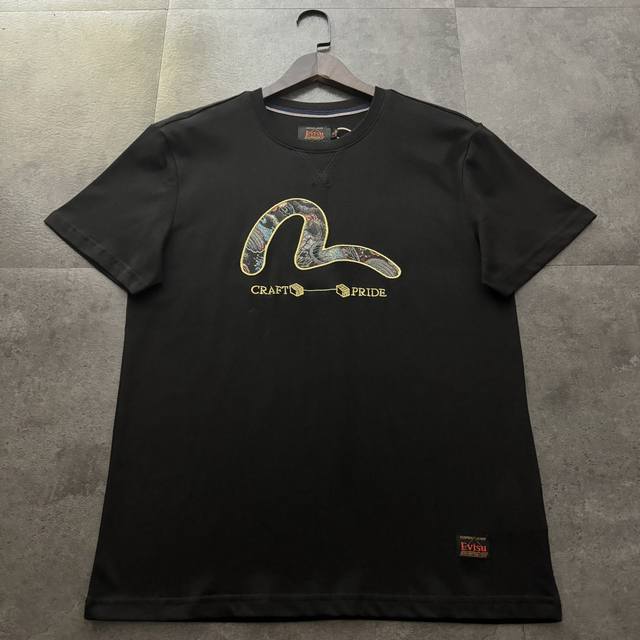 Evisu Fushen 2025 new brocade embroidered seagull short-sleeved T-shirt Original