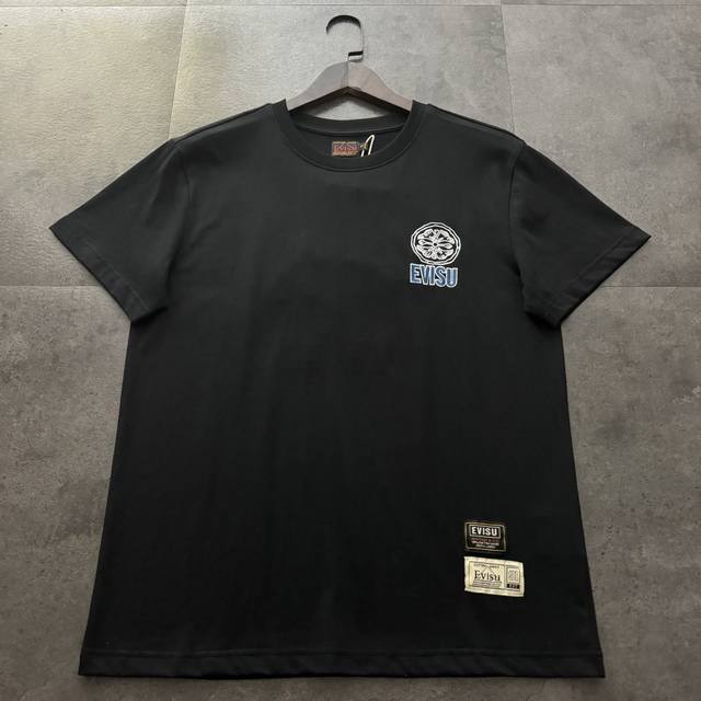 Evisu Fushen 2025 new camouflage Buddha head embroidered flocked short-sleeved T