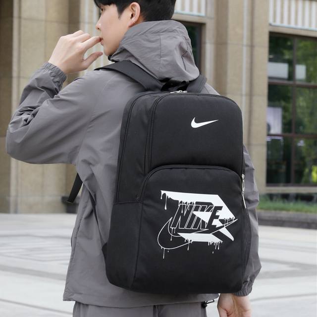 Nike street fashion casual backpack outdoor sports large capacity travel bag com