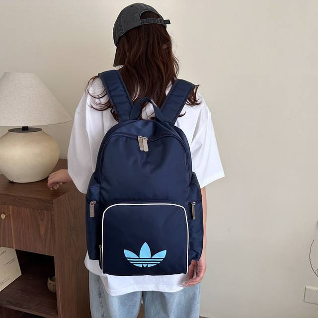 Adidas Adidas Trefoil men's and women's casual backpacks, outdoor sports, large-