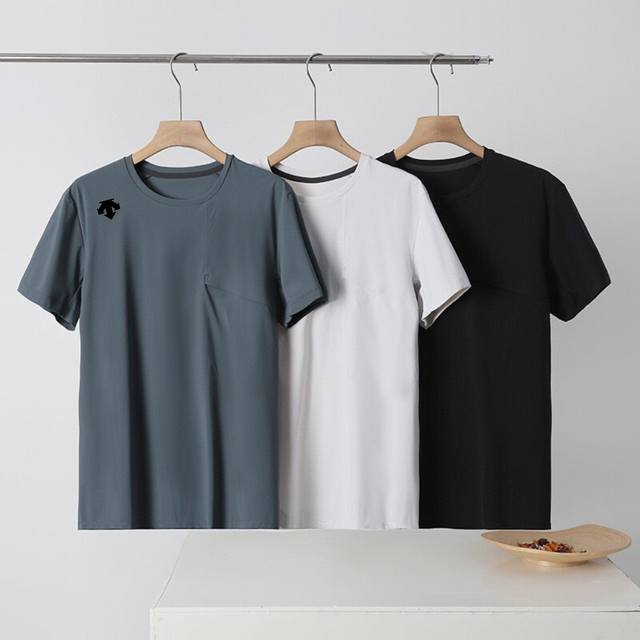 for Product name: Descente men's training quick-drying sports round neck short-s
