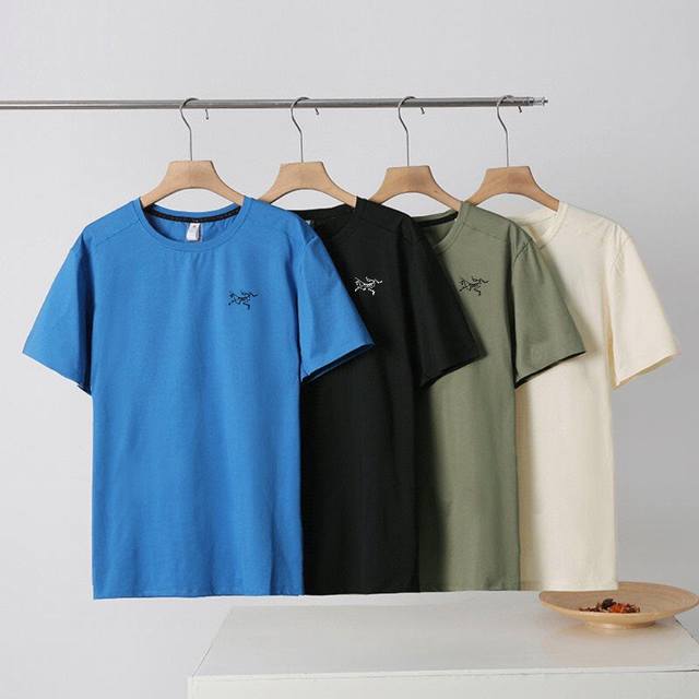 Arc'teryx breathable casual short-sleeved training shirt lapel T-shirt! fabric i
