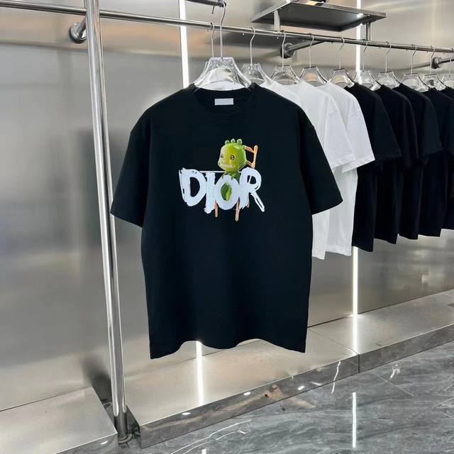 for 2025Ss new summer Dior*Dior cartoon Logo round neck short-sleeved T-shirt *2