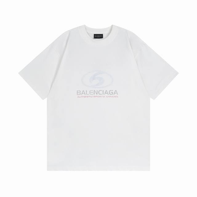 Balenciaga 2025 Ss Blurred Logo Direct Injection Printed Short Sleeve T-shirt Th