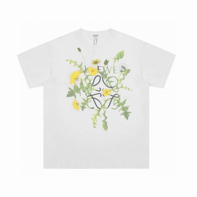 Top OEM quality Loewe 24Ss floral print embroidered Logo short-sleeved T-shirt N