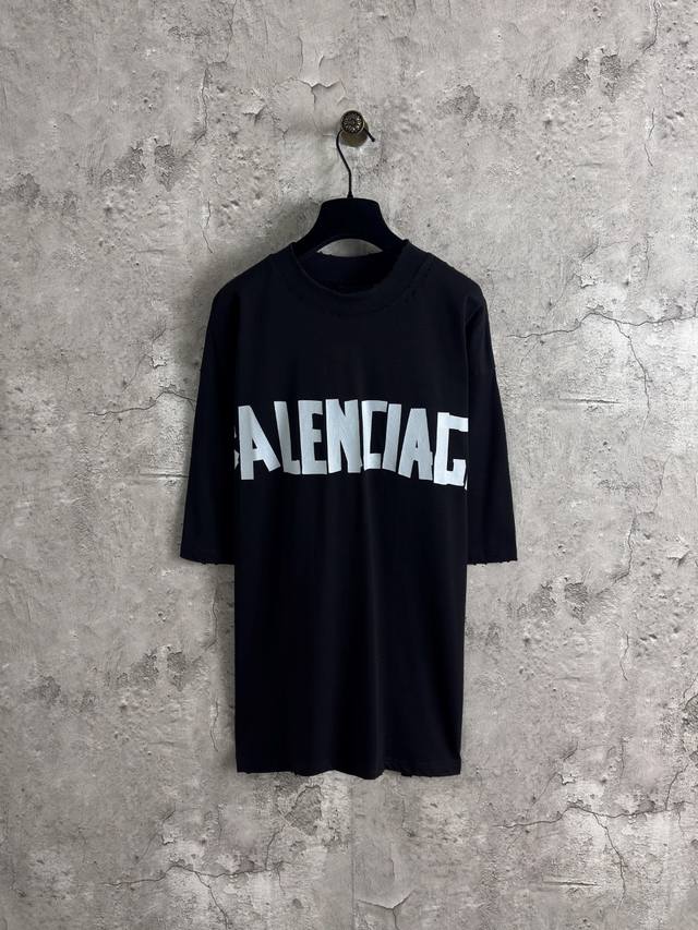 Balenciaga masking tape short sleeves Fabric: 240g double yarn high-density cott