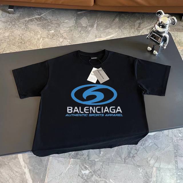 Top version Balenciaga new double-sided surfing Logo printed short-sleeved T-shi