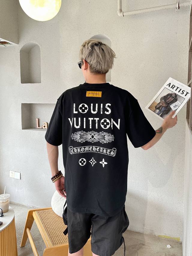 Louis Vuitton*Louis Vuitton Lv Chrome Hearts joint Sanskrit letters printed shor