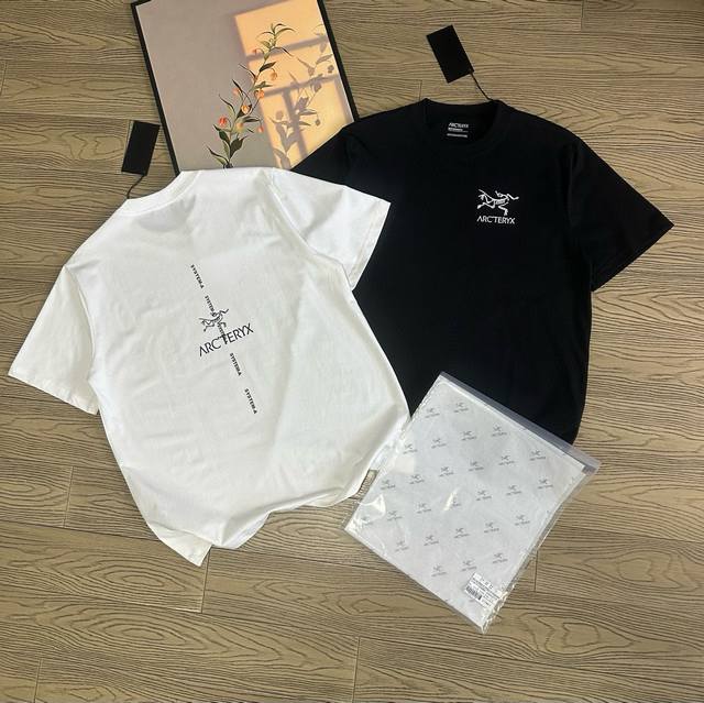 Arc'teryx 24Ss back letter print logo design unisex round neck cotton short slee