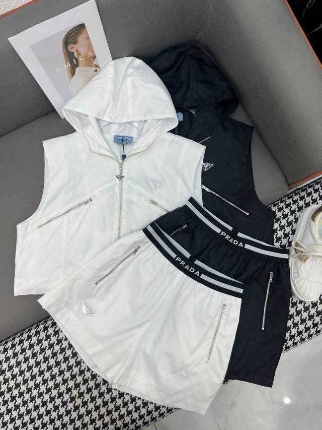 Prada custom letter triangle logo custom zipper custom webbing custom fabric hoo
