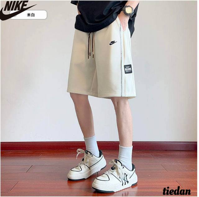 Nike summer new style, unisex elastic waist drawstring versatile loose shorts. M
