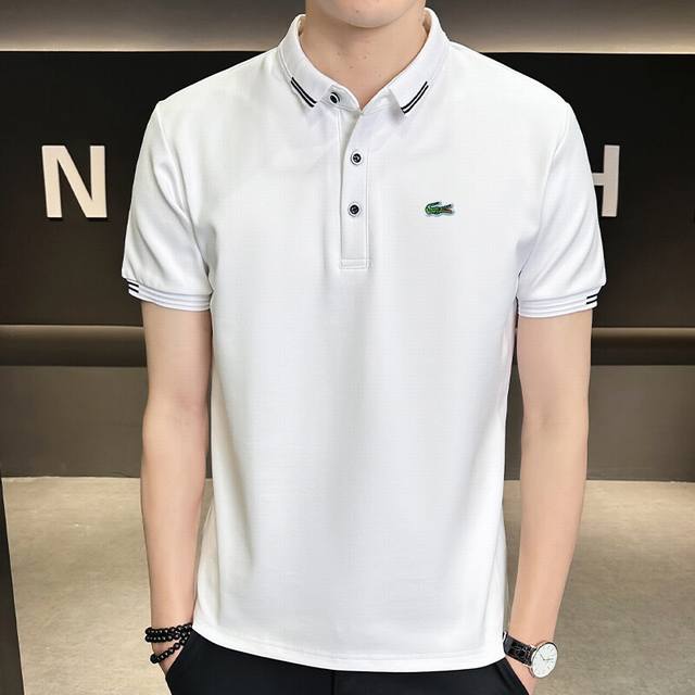 Crocodile 25Ss new four-color high-quality casual cotton short-sleeved Polo shir