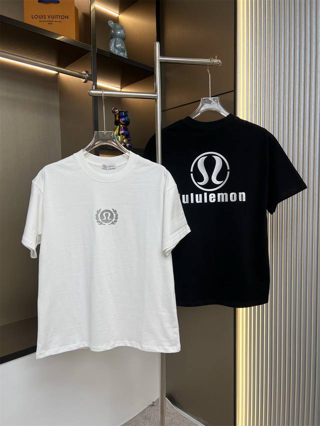 Lululemon 2025Ss high version burst metal material silicone letter couple casual