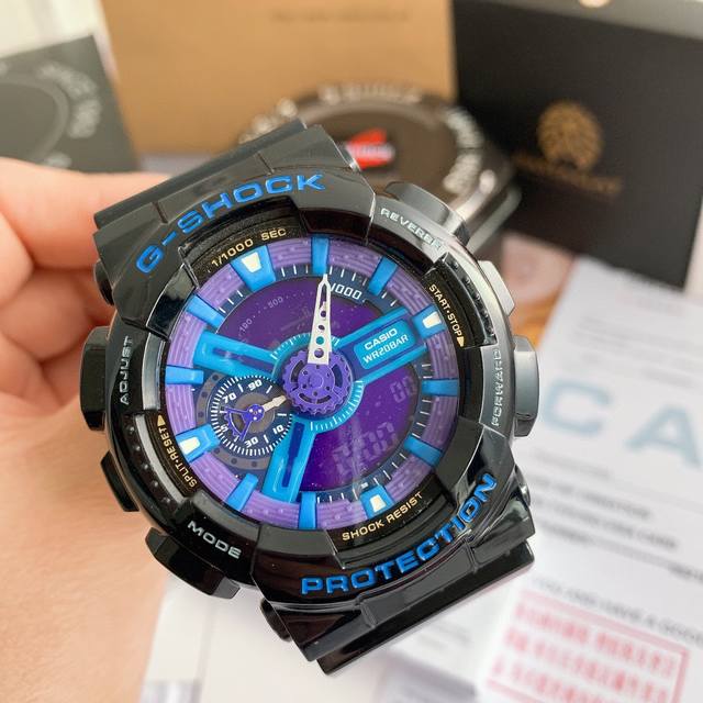 Free little lion bracelet blue and black high version Casio G110 original authen
