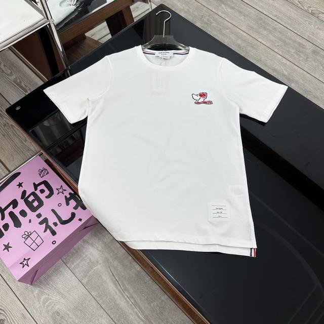 Thom Browne Tb sled dog puppy embroidery pure cotton double yarn double-ply roun