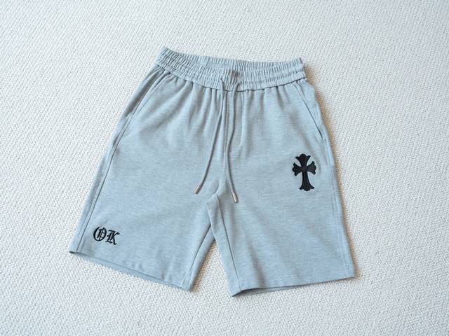 Chrome Hearts 25S S Grey Cross Embroidery Cotton Shorts Shorts Item No.: K25-28