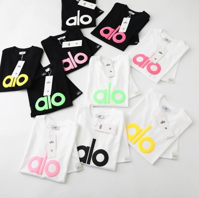 Detailed picture # Alo flocked short-sleeved shirt, ten colors, different from o