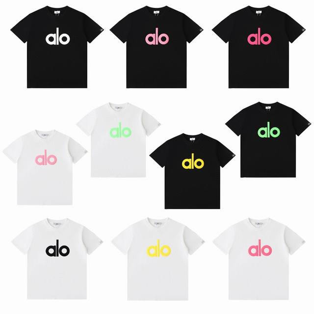 Main picture # Alo flocked short-sleeved shirt, ten colors, different from ordin