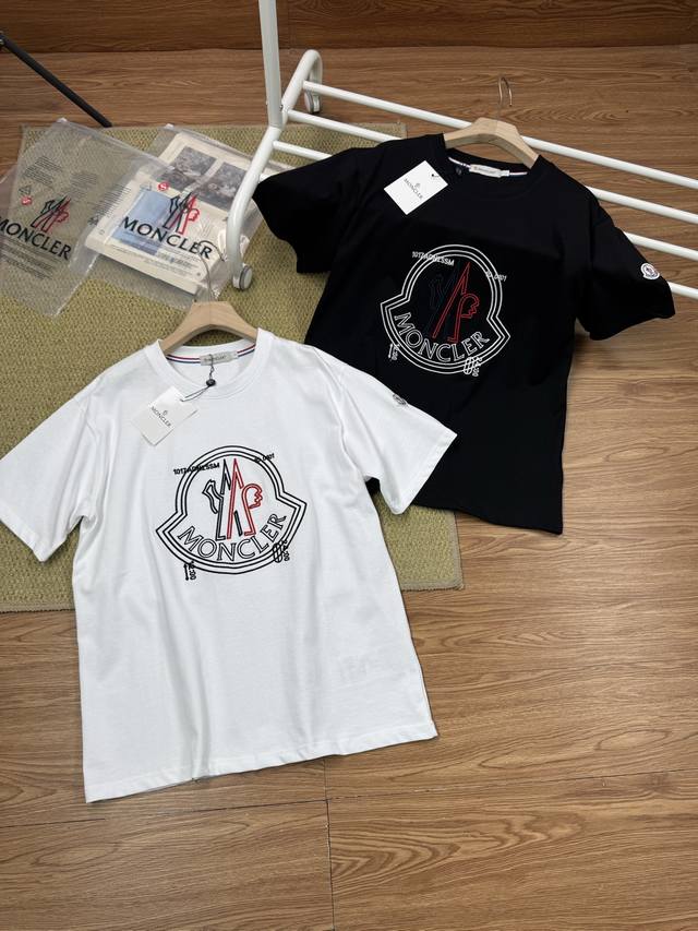 Pure original top original replica Moncler Logo embroidered short-sleeved T-shir