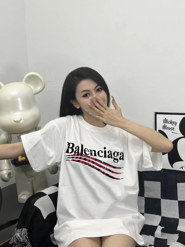 for Balenciaga 2025Ss summer new limited edition co-branded round neck pullover