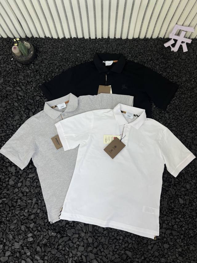 Burberry 2025 new solid color skin-friendly breathable chest logo pattern embroi