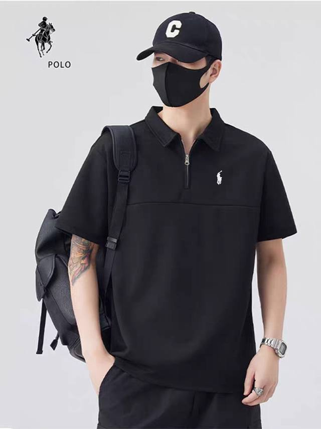 Ralph Lauren Polo Overseas Zipper Lapel High Weight Polo!! Fashionable zipper de