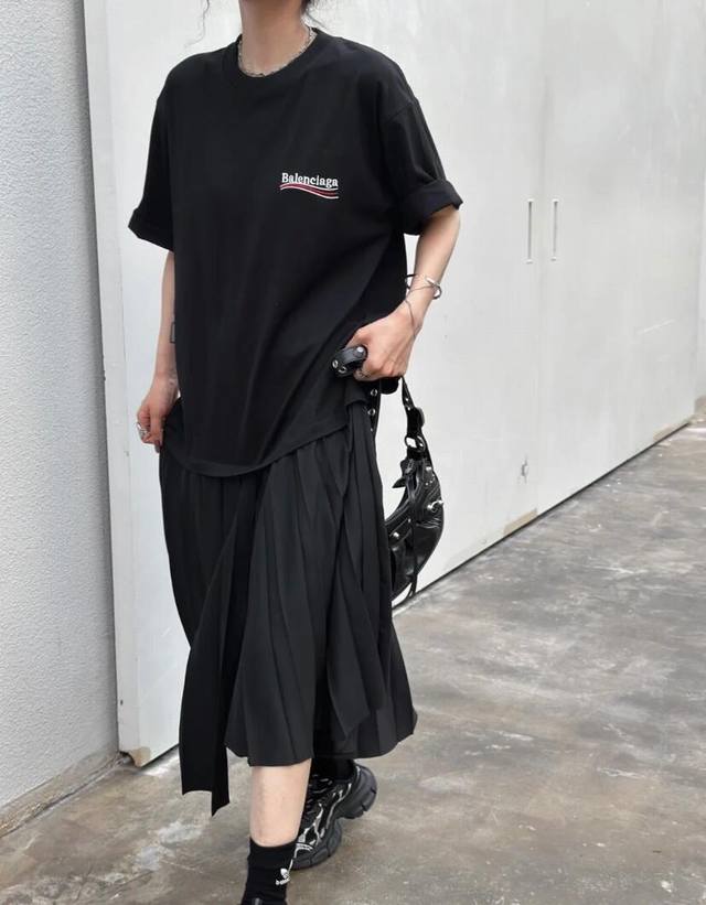 Balenciaga Wave Coke Pattern Embroidered Short Sleeve T-shirt Custom woven and d